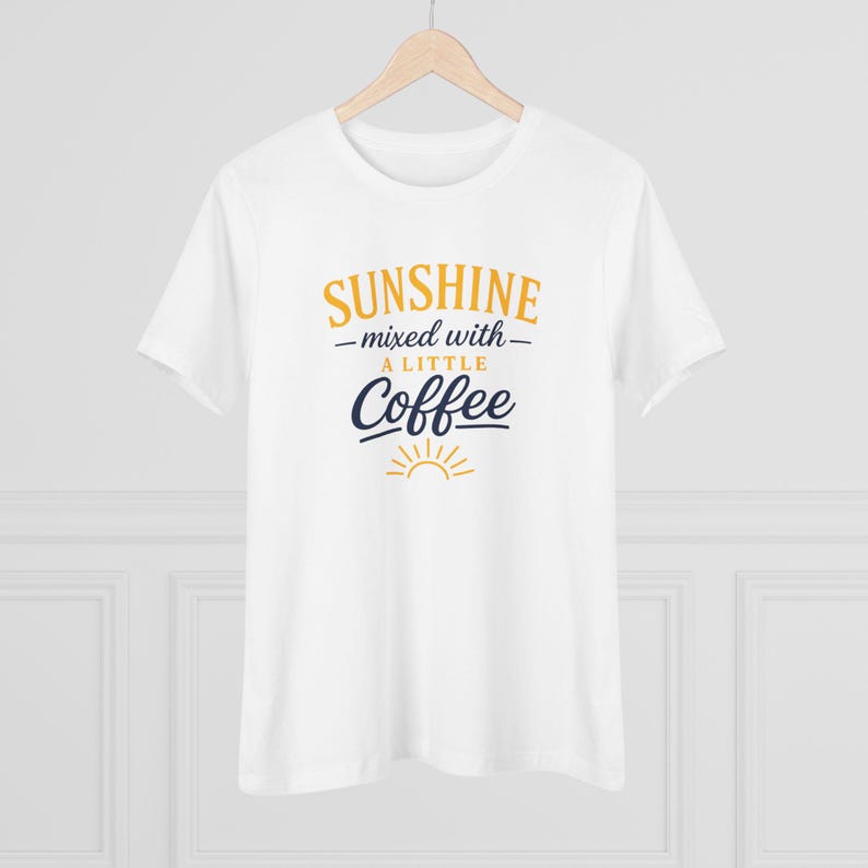 Sunshine Mixed With A Little Coffee Shirt, Coffee Lover Tee, Cute Summer Coffee Tee, Cozy Graphic Shirt, Morning Coffee Shirt, Sunshine Tee afbeelding 9