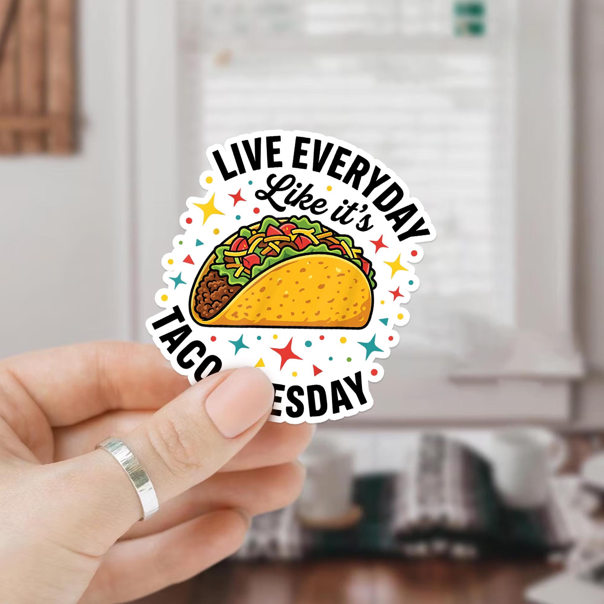 Taco Tuesday Sticker, Funny Mexican Food Quote Decal, Cinco De Mayo ...