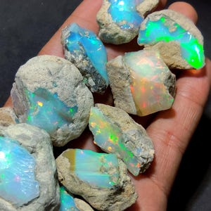 Lote de ópalo de fuego etíope natural en bruto, piedras preciosas sueltas, piedra sin tallar.