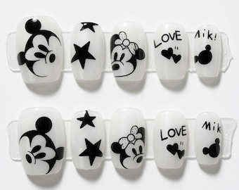 Disney Mickey Vintage Press on nails set, Y2K Nails