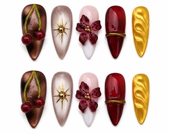 Handmade Cat Eye Press On Nails: gift nails
