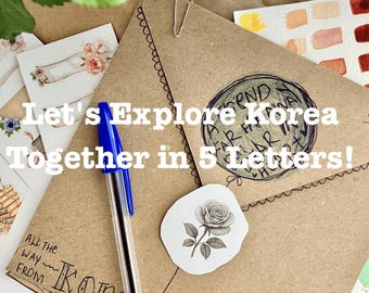 Korea Snail Mail Club | 5 Weekly Letters Exploring Korea (Stickers, Postcards)