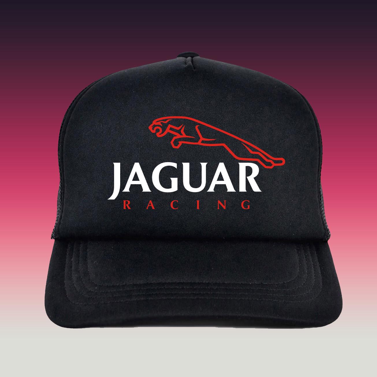 Cappello Jaguar Racing Nero Con Toppa In Pelle - Taglia Unica Regolabile