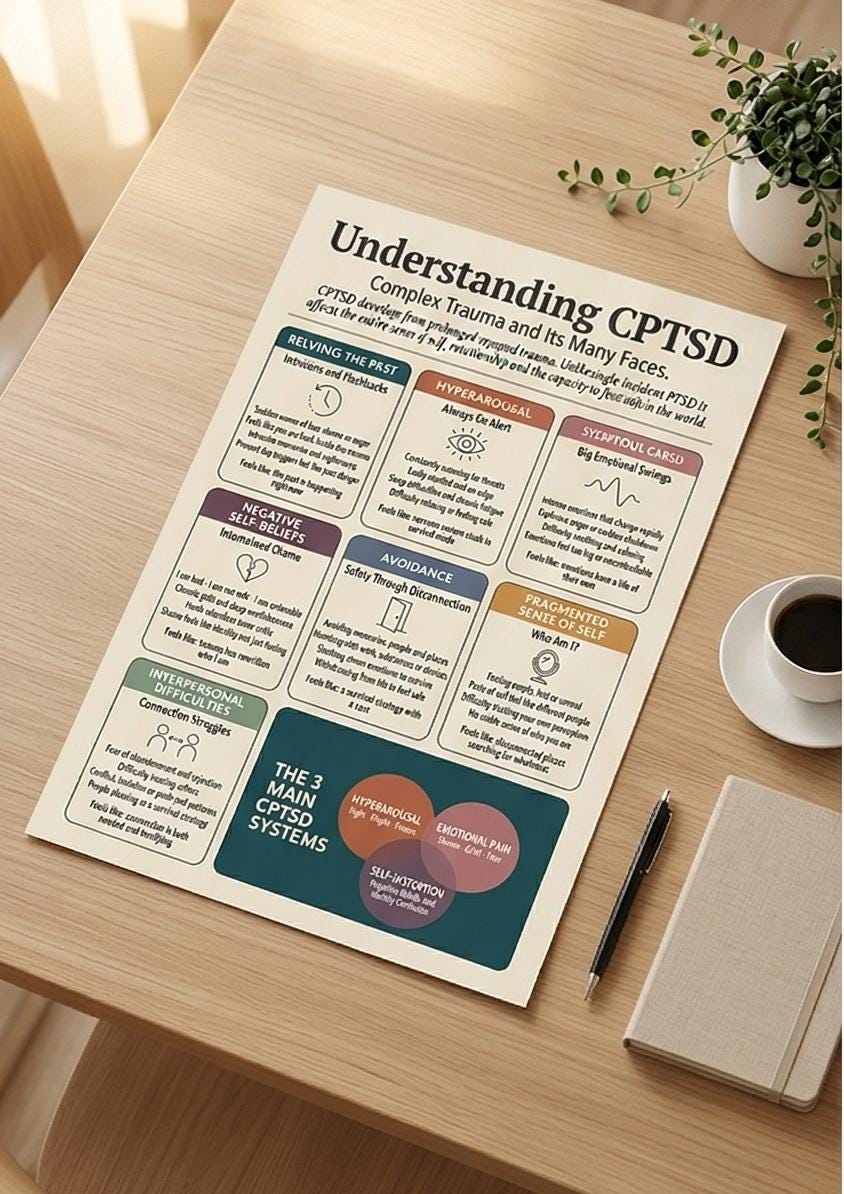 CPTSD Symptoms Poster | Complex Trauma Psychoeducation Print (A2 ...