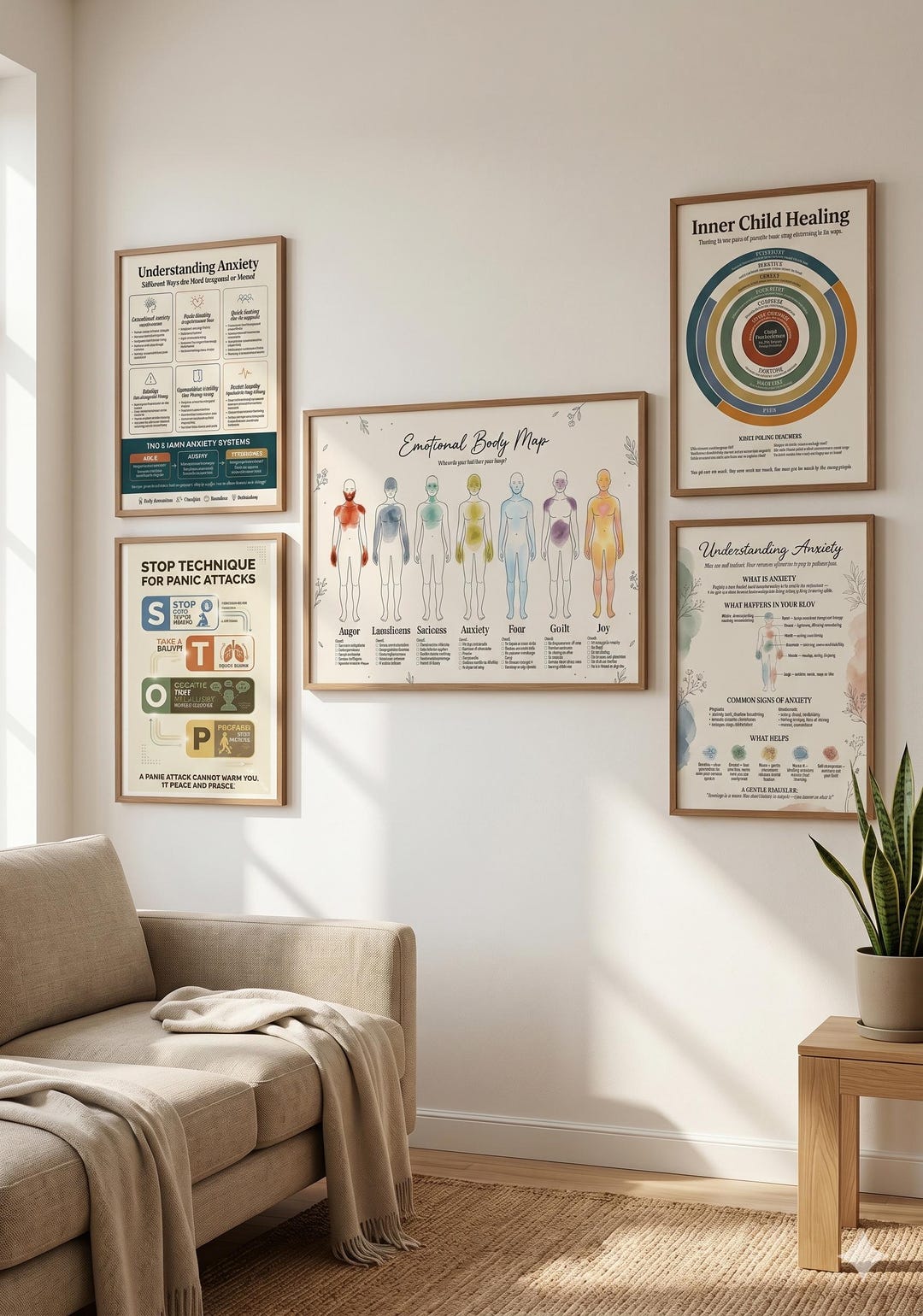Mental Health Therapy Office Wall Art Bundle | 5 Posters + Bonus ...