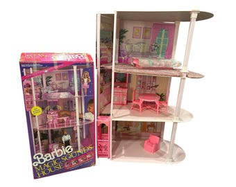 Barbie Magic Sounds House Pink Sparkles Furniture Set Mattel 2464 1991 in Box