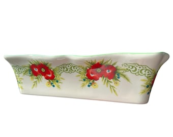 Cazuela de cerámica para hornear con guirnalda navideña de Pioneer Woman, 9" x 13".