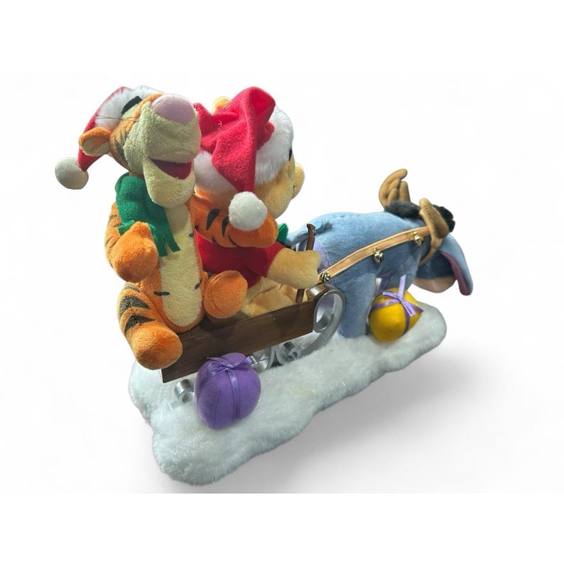 Tigger Ride Winnie the Pooh Tigger Eeyore Plush Christmas Sleigh Ride W/ Music ...