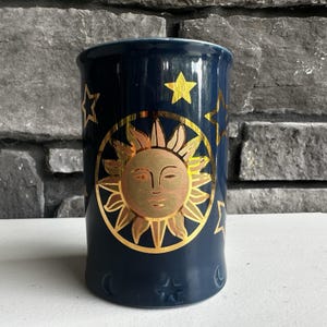 Vintage SPRINGMAID Celestial Cosmos Tumbler Badrumsmugg Sol Måne Stjärnor 90-talet Y2K