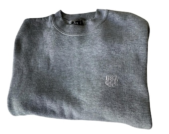 Sudadera vintage de los 90 de los Juegos Olímpicos de EE. UU., color gris medio, jersey de JC Penney