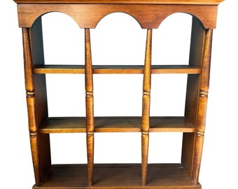 Vintage Wood Wall Tea Cup Saucer 3 Tier Knick Knack Display Shelf Curio Wooden