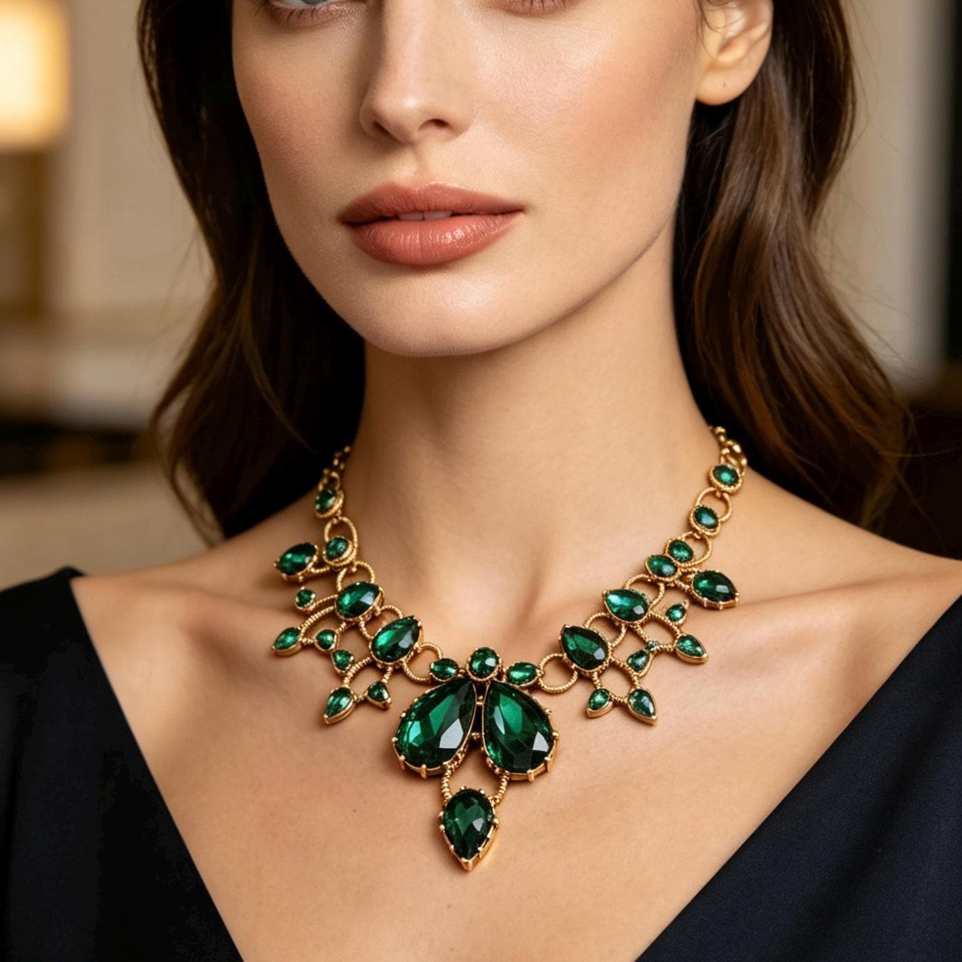green dress necklace Formal what color jewelry goes with dark green dress