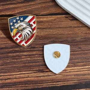 Acrylic Pin Eagle Shield USA Flag, Patriotic USA Pin, 4th of July Pin, Independence Day Gift, 250 Years of America