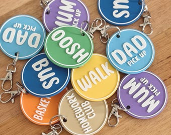 After School Bag Tag | Visual Routine Keyring, Clip-On