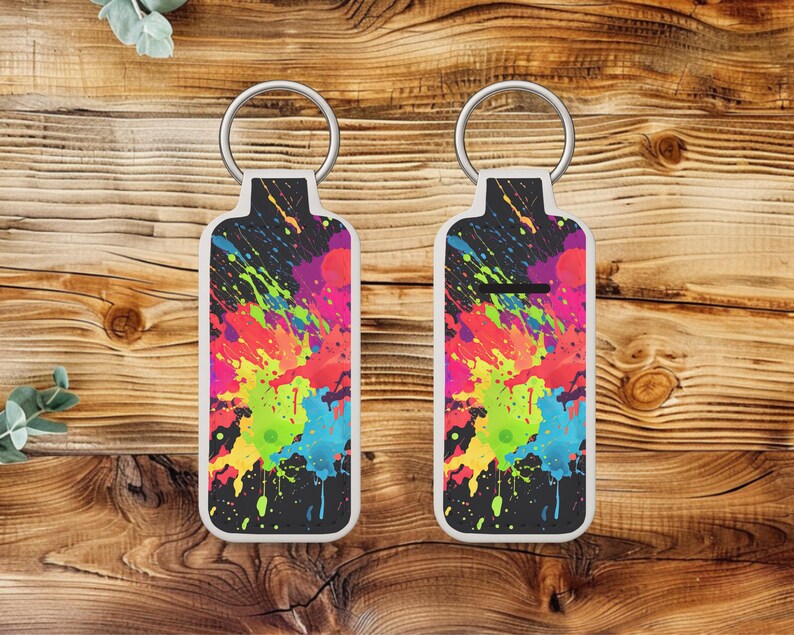 Paint Splatter Keychain Chapstick Holder - Etsy