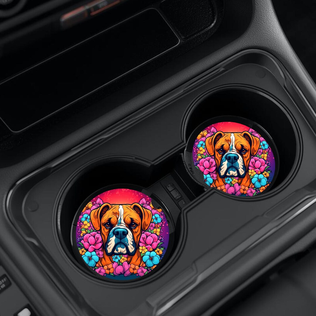 Boxer Car Coasters (set of 2) - Etsy