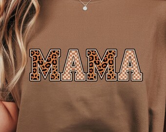 Retro Pearl Mama Checkered Leopard bundle, Faux Quilted Patchwork Mama Png, Retro Mama png, Mama png, Mothers Day Png, sister father husband