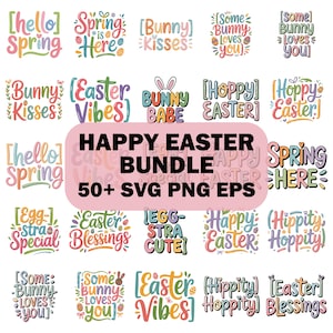 Happy Easter SVG,Easter svg,Easter Quotes Svg,Easter Bunny Svg,Bunny svg,Spring svg,Easter Egg Svg,Rabbit svg,Cricut & Silhouette