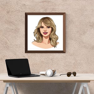 Cartoon Pop Singer Girl Clipart Bundle, Stylish Female Music Icon PNG SVG EPS, Concert Poses Illustration Pack, Retro swifty tshirt graphic image 2