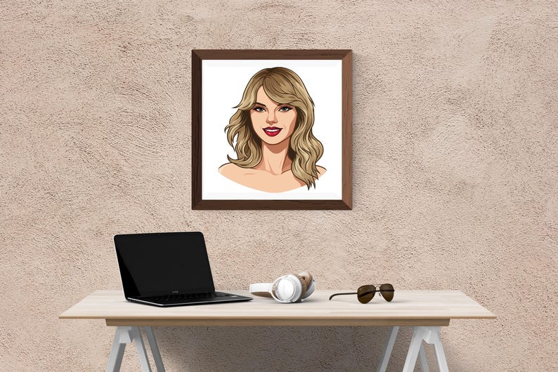 Cartoon Pop Singer Girl Clipart Bundle, Stylish Female Music Icon PNG SVG EPS, Concert Poses Illustration Pack, Retro swifty tshirt graphic image 2