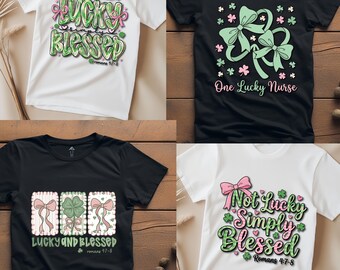 Retro St Patrick's Day Bundle PNG, Coquette St Patty's Day png, Lucky Shamrock PNG, St Patricks Coquette Png, Lucky Charm Png, Lucky Bow Png