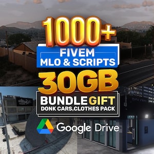 Paquete gigante de más de 1000 scripts y MLO para FiveM / Compatible con ESX QBCore / Paquete adicional de 30 GB de ropa para coches Donk / Descarga instantánea