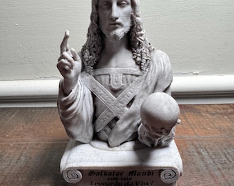 Salvator Mundi Statue based on Leonardo Da Vinci's Lost Painting of Jesus