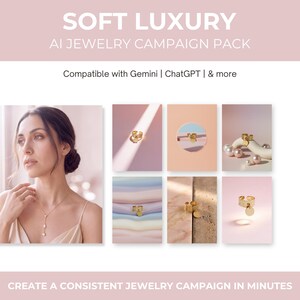 Soft Luxury AI-campagnepakket voor sieraden | 25 AI-prompts voor visuele content en social media van luxe merken