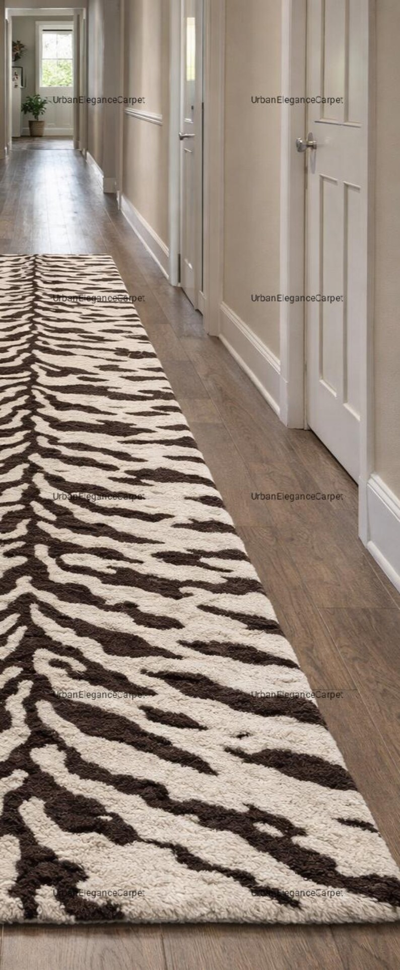 Zebra Print Hallway Runner, Animal Print Runner Rug for Entryway ...