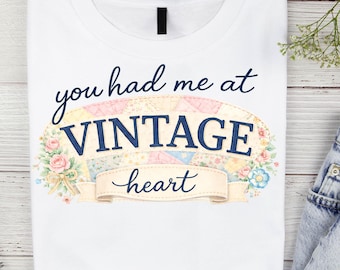 PNG de coração vintage, você me conquistou com o design de sublimação de coração vintage, download digital de estampa floral retrô para camiseta.
