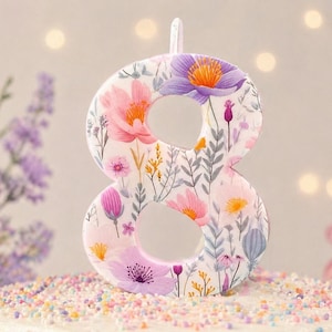 Bougie d'anniversaire aquarelle fleurs sauvages et fleurs sauvages - Décoration de fête - Décoration de fête