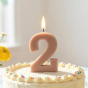 Brown Number Birthday Candle – Neutral Number Candle - Party Decor