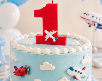 Airplane Birthday Number Candle