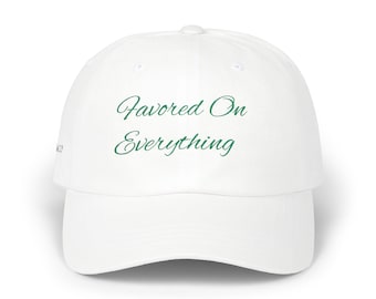 Unisex Cotton Ball Cap "Favored On Everything", Casual Faith Hat