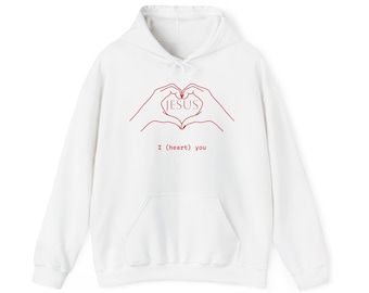 Jesus I Heart You Hooded Sweatshirt - Faith, Love, Gift for Him, Cozy Casual Wear, Perfect for Holidays