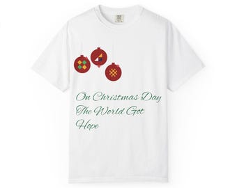Christmas T-Shirt, Garment-Dyed Cotton, Festive Hope Graphic Tee