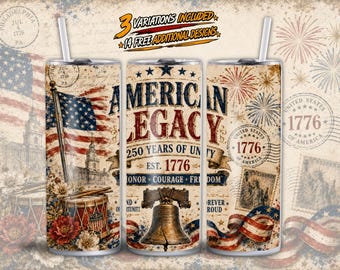 250th Anniversary Tumbler Wrap PNG, Patriotic Tumbler Wrap, USA 1776-2026 Eagle 20oz Skinny Tumbler Sublimation, Patriotic 4th of July Wrap
