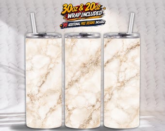Weißer Marmor Tumbler Wrap PNG, 20oz & 30oz Skinny Sublimation, nahtlose Luxus Marmor Textur Digital Download