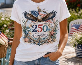 Amerika 250 Png, USA 250-jähriges Jubiläum Png, Vaterländische Adler Sublimation, 1776-2026 Hemddesign, digitaler Download