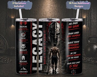 Spartan Gym Tumbler Wrap, Motivational PNG, Workout Sublimation Design (Digital Download)