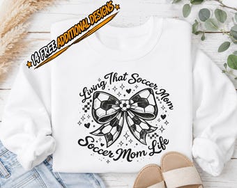 Fußball Mutter PNG, lieben das Fußball Mutter Leben, Kokette Fußball Bogen PNG, Sport Mutter Sublimation Design, digitaler Download