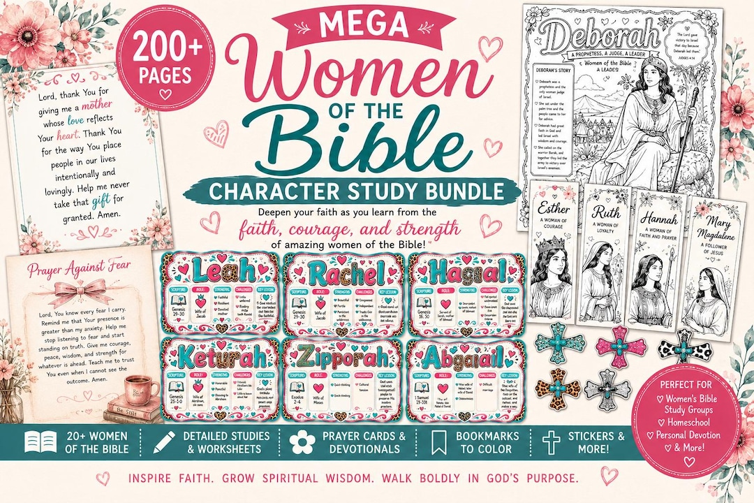 200+ Page Women of the Bible Character Study Bundle | Christian ...