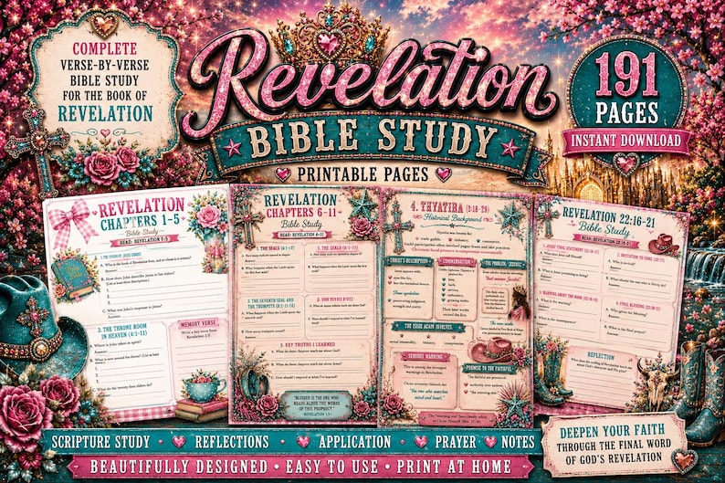 Revelation Bible Study Printable Bundle | 191 Page Workbook - Etsy