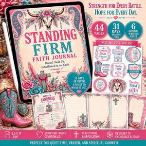 Standing Firm in Faith Bible Study Journal Spiritual Warfare Devotional Armor of God Workbook