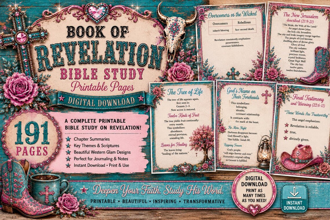 Revelation Bible Study Printable Bundle | 191 Page Workbook - Etsy
