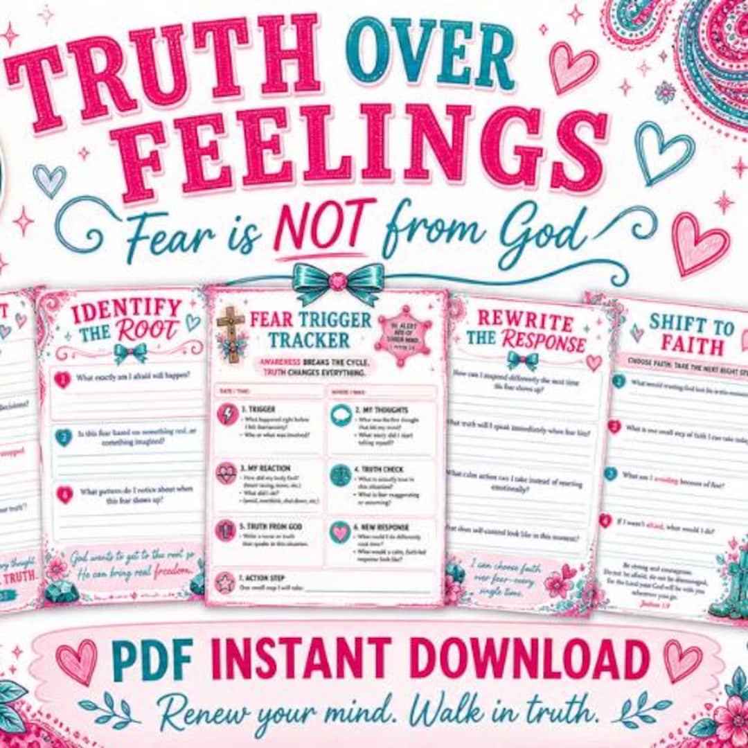 Truth Over Feelings: Fear Is Not From God | Christian Anxiety Workbook 20 pages pdf