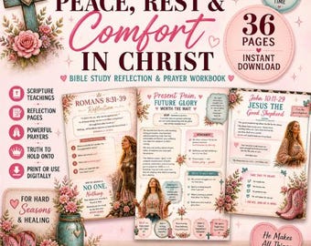 Paz, descanso y consuelo en Cristo / Serie La verdad por encima de los sentimientos: plantillas digitales, diario de reflexión, oración.