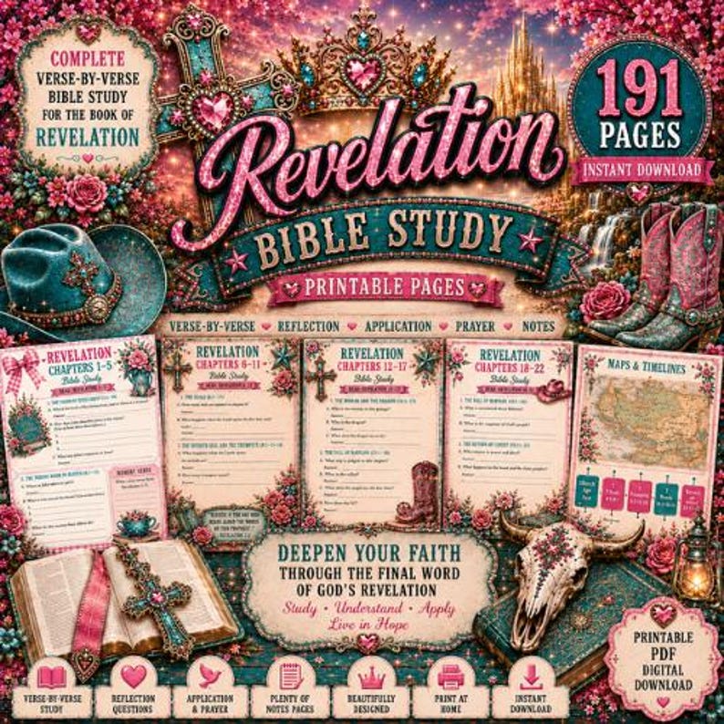 Revelation Bible Study Printable Bundle | 191 Page Workbook - Etsy