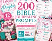 200 Bible Journaling Prompts Printable PDF | Christian Journal Prompts Workbook