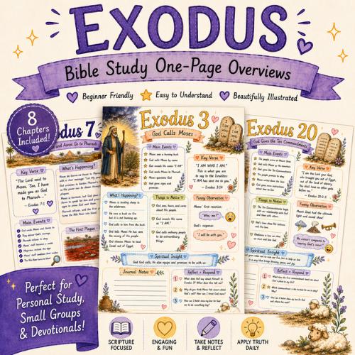 The Book of Exodus Beginner Friendly Bible Study One-page Overviews - Etsy